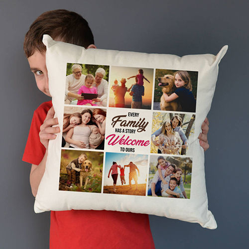 Simple White Personalised Cushion