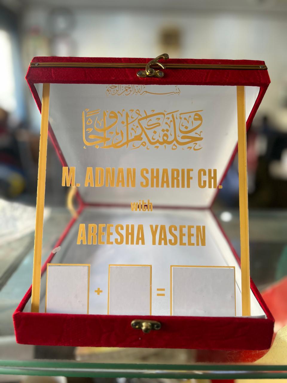 Customised Nikkah Acrylic Plate With Box