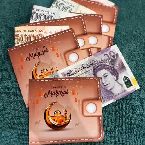 6 Pcs Eidi Mubarak Wallet Style Money Folder For Kids,Boys & Girls